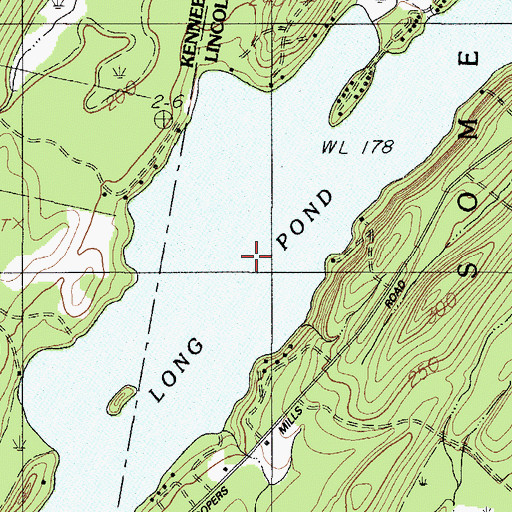 Topographic Map of Long Pond, ME