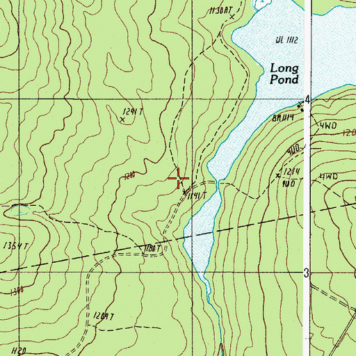 Topographic Map of Long Pond, ME