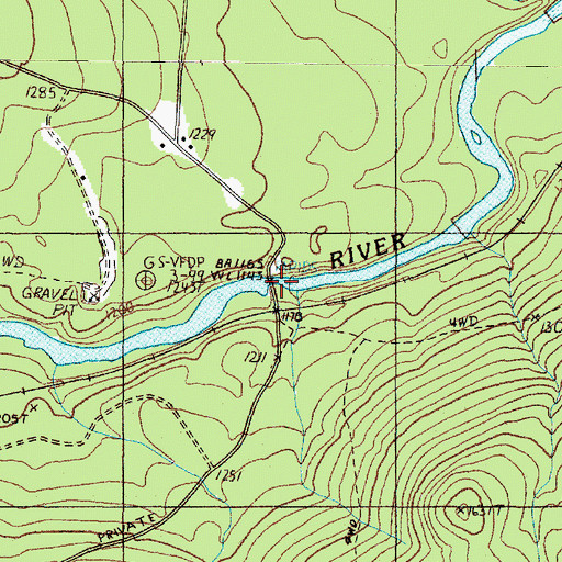 Topographic Map of Long Pond Dam, ME