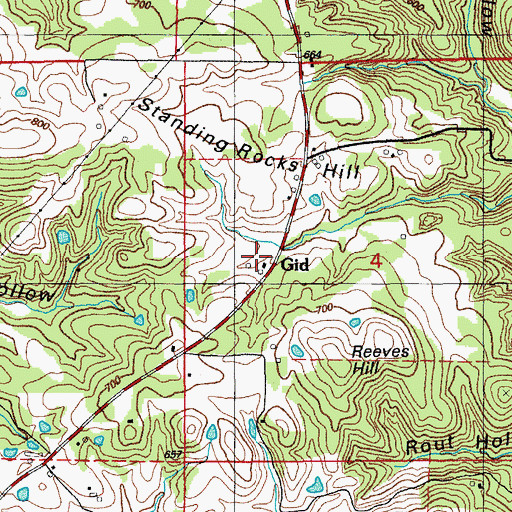 Topographic Map of Gid, AR