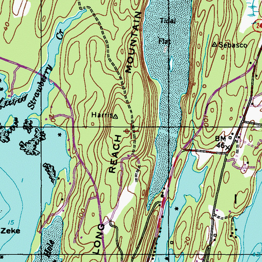 Topographic Map of Long Reach Mountain, ME