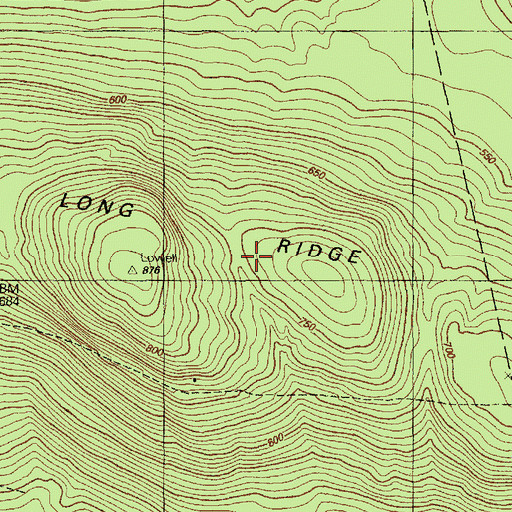 Topographic Map of Long Ridge, ME