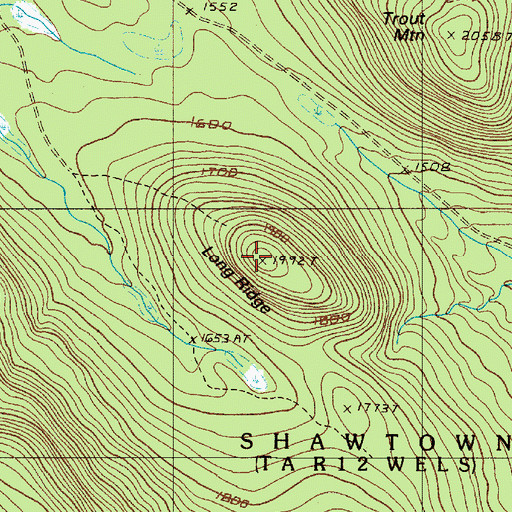 Topographic Map of Long Ridge, ME