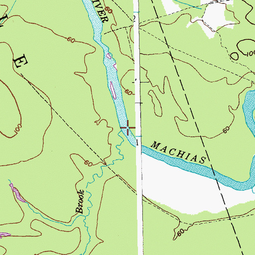 Topographic Map of Longfellow Brook, ME
