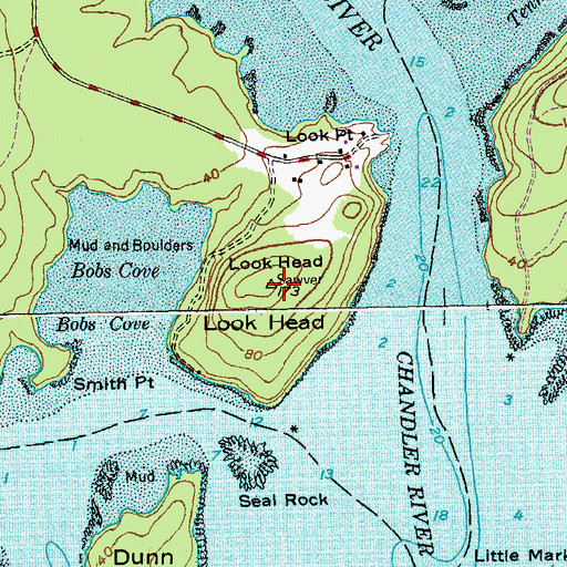 Topographic Map of Look Head, ME