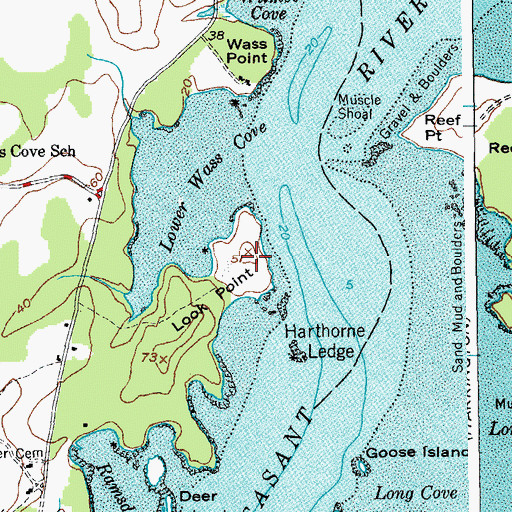 Topographic Map of Look Point, ME