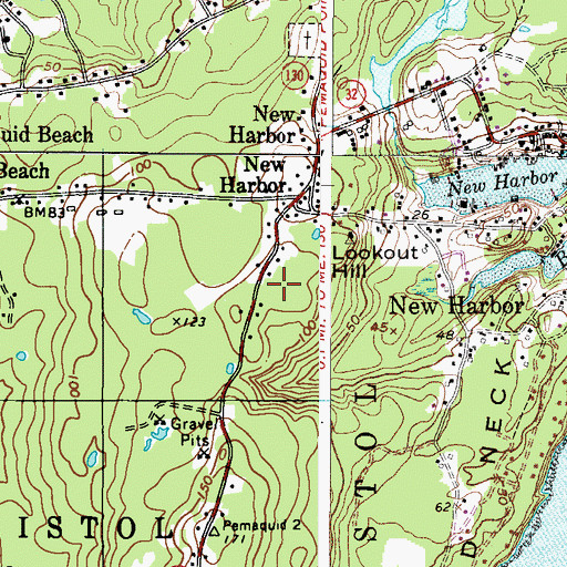 Topographic Map of Lookout Hill, ME