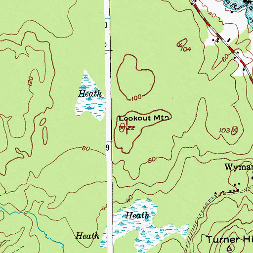 Topographic Map of Lookout Mountain, ME