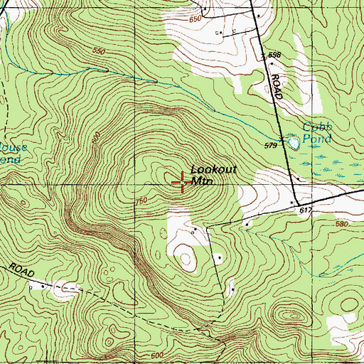 Topographic Map of Lookout Mountain, ME