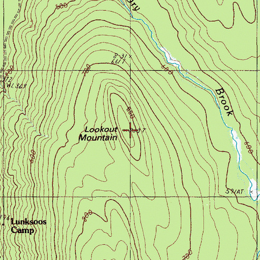 Topographic Map of Lookout Mountain, ME