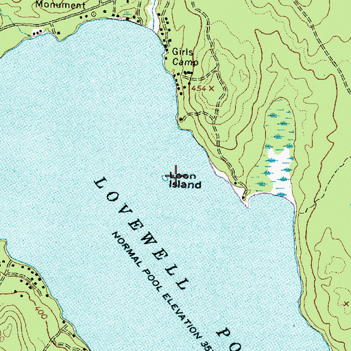 Topographic Map of Loon Island, ME