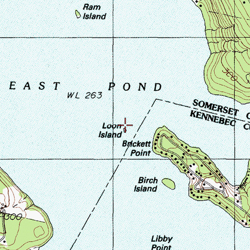Topographic Map of Loon Island, ME