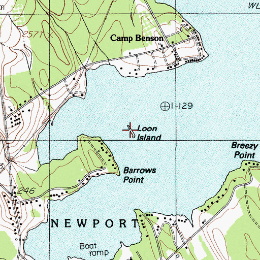Topographic Map of Loon Island, ME