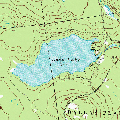 Topographic Map of Loon Lake, ME