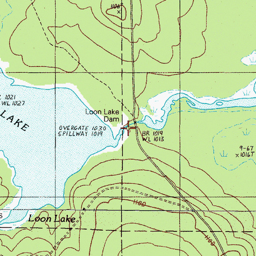 Topographic Map of Loon Lake Dam, ME