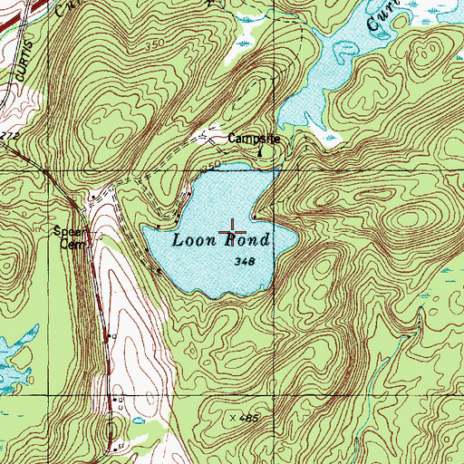 Topographic Map of Loon Pond, ME