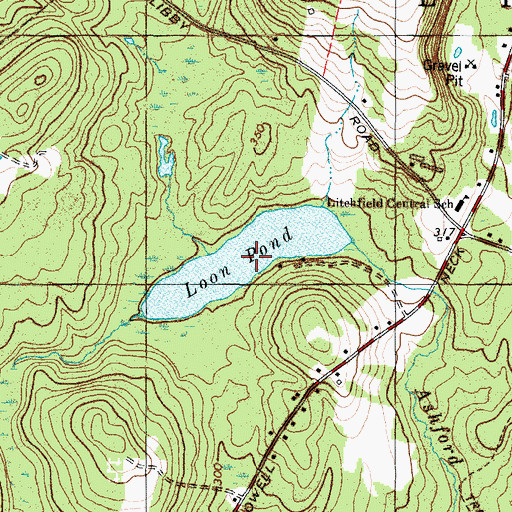 Topographic Map of Loon Pond, ME
