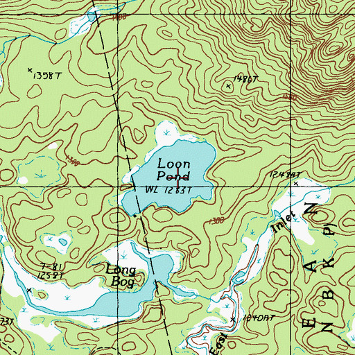 Topographic Map of Loon Pond, ME