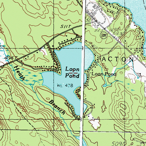 Topographic Map of Loon Pond, ME