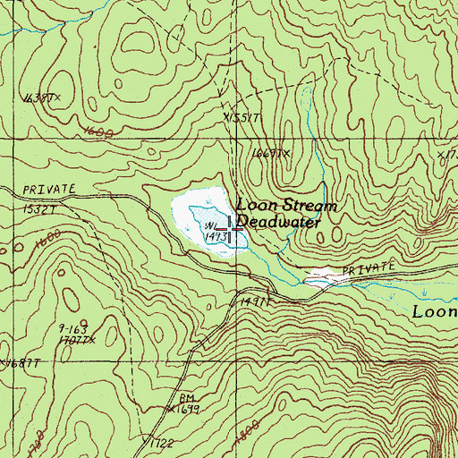 Topographic Map of Loon Stream Deadwater, ME