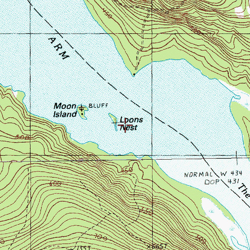 Topographic Map of Loons Nest, ME