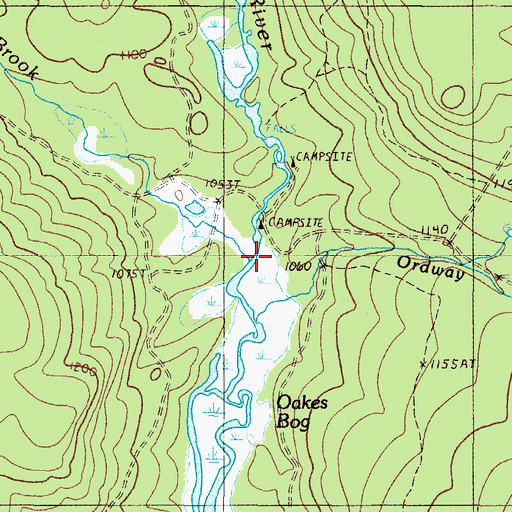 Topographic Map of Lord Brook, ME