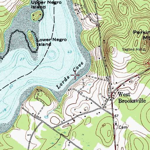 Topographic Map of Lords Cove, ME