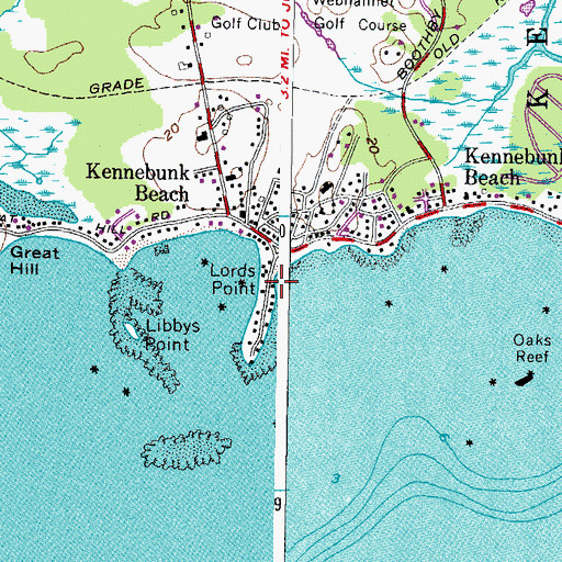 Topographic Map of Lords Point, ME
