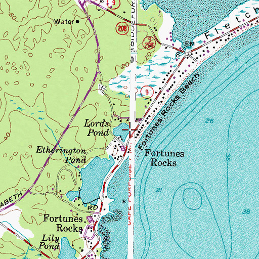 Topographic Map of Lords Pond, ME