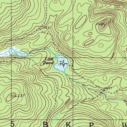 Topographic Map of Lost Pond, ME
