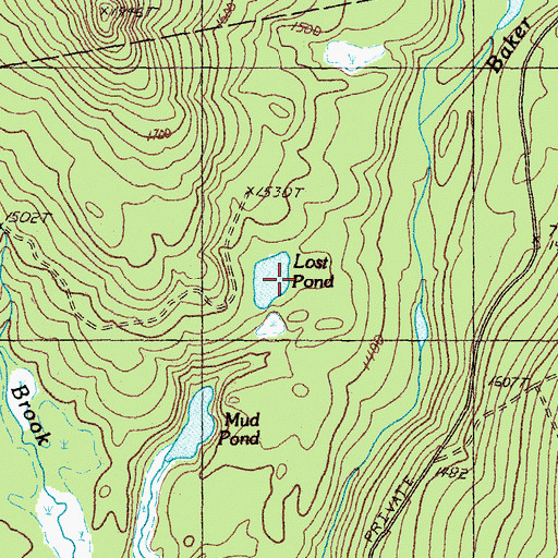 Topographic Map of Lost Pond, ME