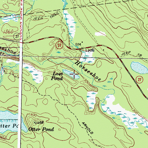 Topographic Map of Lost Pond, ME