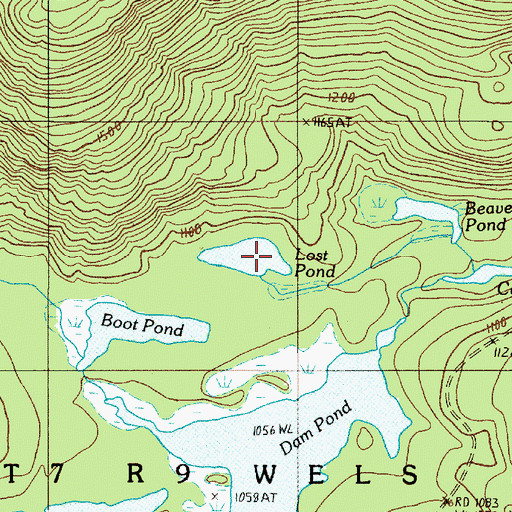 Topographic Map of Lost Pond, ME