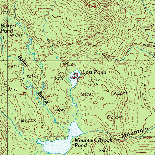 Topographic Map of Lost Pond, ME