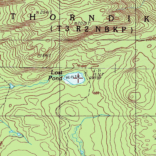 Topographic Map of Lost Pond, ME