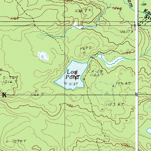 Topographic Map of Lost Pond, ME