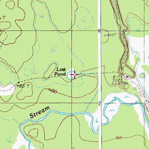 Topographic Map of Lost Pond, ME