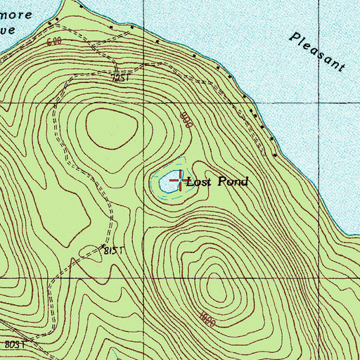 Topographic Map of Lost Pond, ME