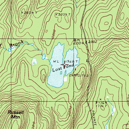 Topographic Map of Lost Pond, ME