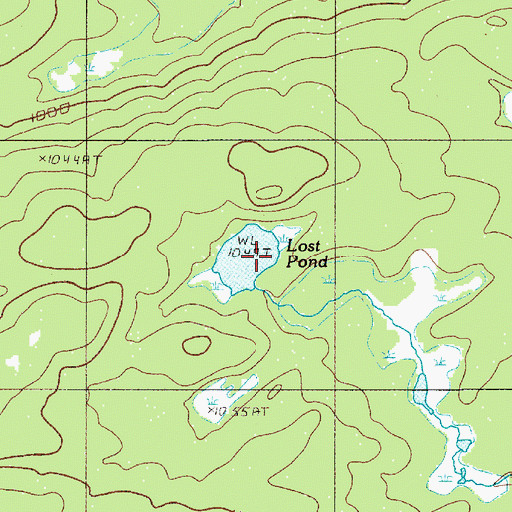 Topographic Map of Lost Pond, ME