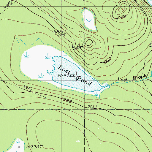 Topographic Map of Lost Pond, ME