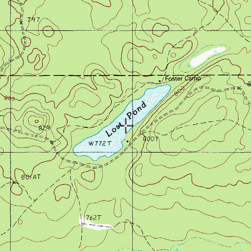 Topographic Map of Lost Pond, ME