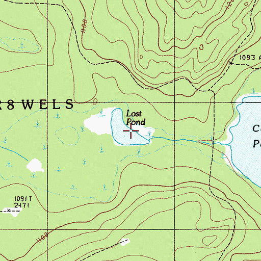 Topographic Map of Lost Pond, ME