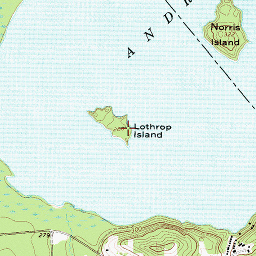 Topographic Map of Lothrop Island, ME