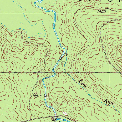 Topographic Map of Lou Ann Brook, ME