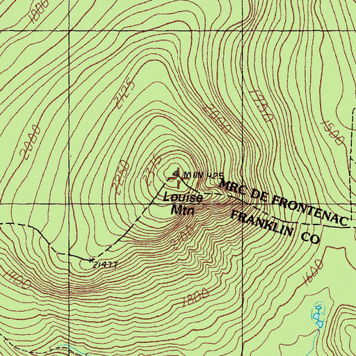 Topographic Map of Louise Mountain, ME