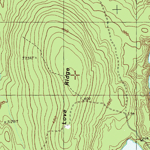 Topographic Map of Love Ridge, ME