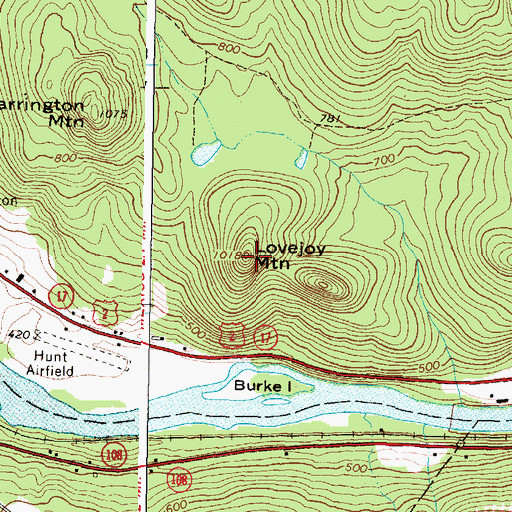 Topographic Map of Lovejoy Mountain, ME