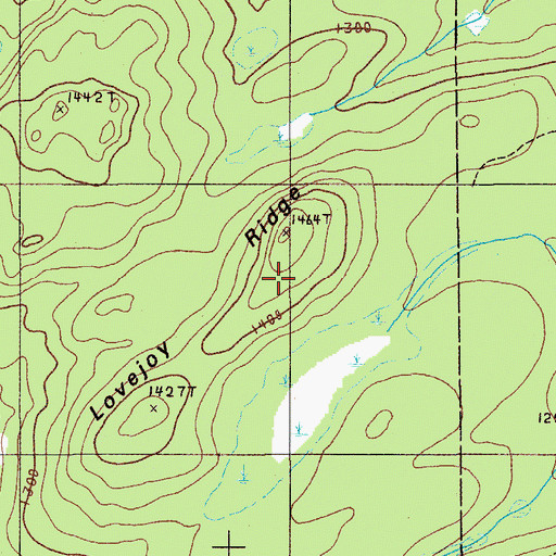 Topographic Map of Lovejoy Ridge, ME