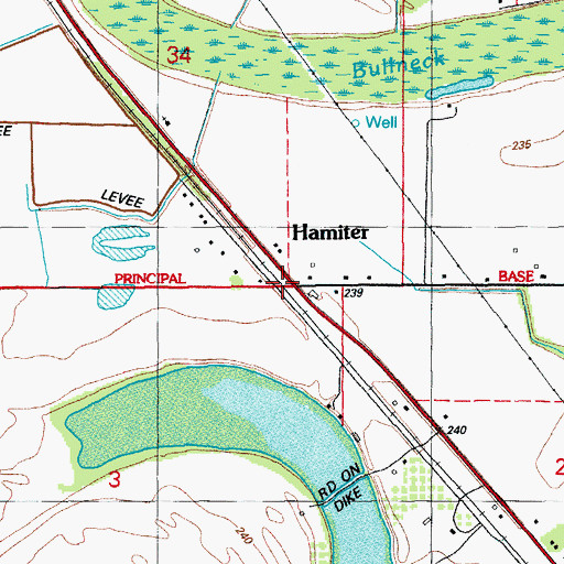 Topographic Map of Hamiter, AR